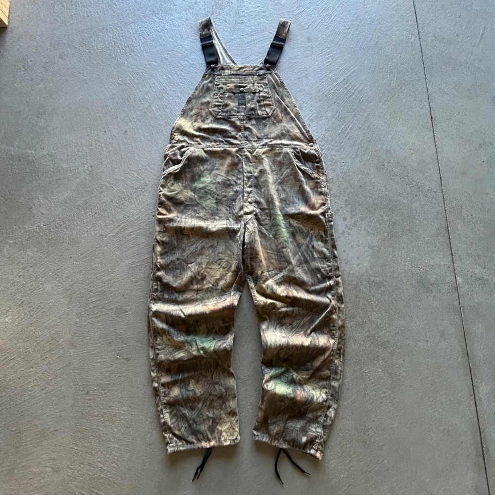 Vintage 90s Liberty Camo Overalls Size 44 Regular Brown Real Tree Cargo Bibs